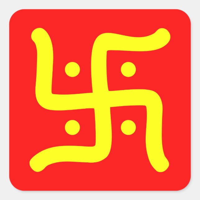 Sticker Carré symbole de la swastika hindoue traditionnelle indi (Devant)