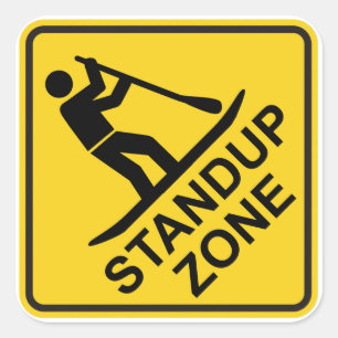 Sticker Carré Symbole de la zone de paddleboard de Standup
