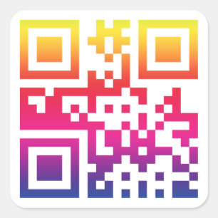 Sticker Carré Symbole ☮ de paix — Code QR