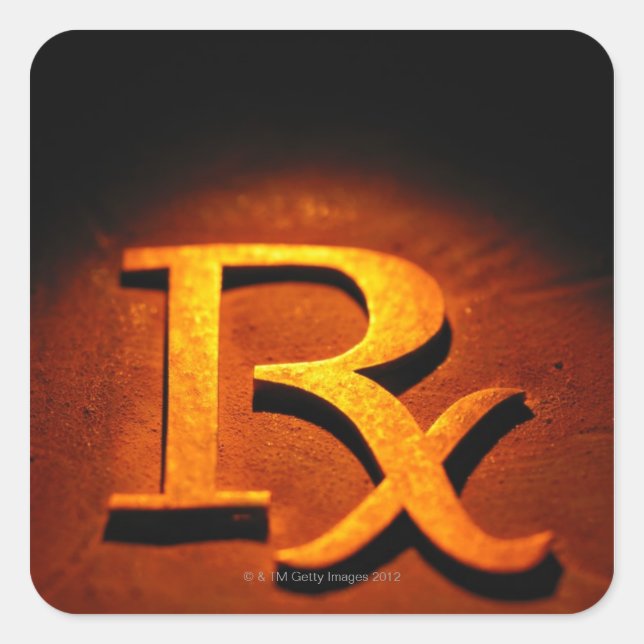 Sticker Carré Symbole de pharmacologie (Devant)