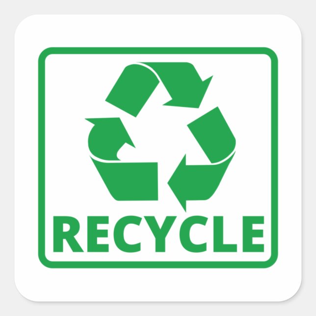 Sticker Carré symbole de recyclage (Devant)