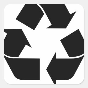 Sticker Carré Symbole de recyclage