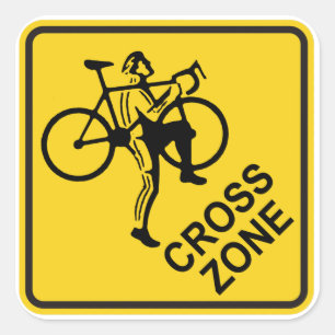 STICKER CARRÉ SYMBOLE DE ROUTE DE LA ZONE CYCLORIQUE