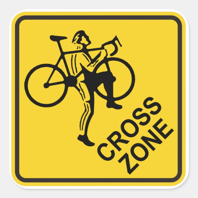 STICKER CARRÉ SYMBOLE DE ROUTE DE LA ZONE CYCLORIQUE (Devant)
