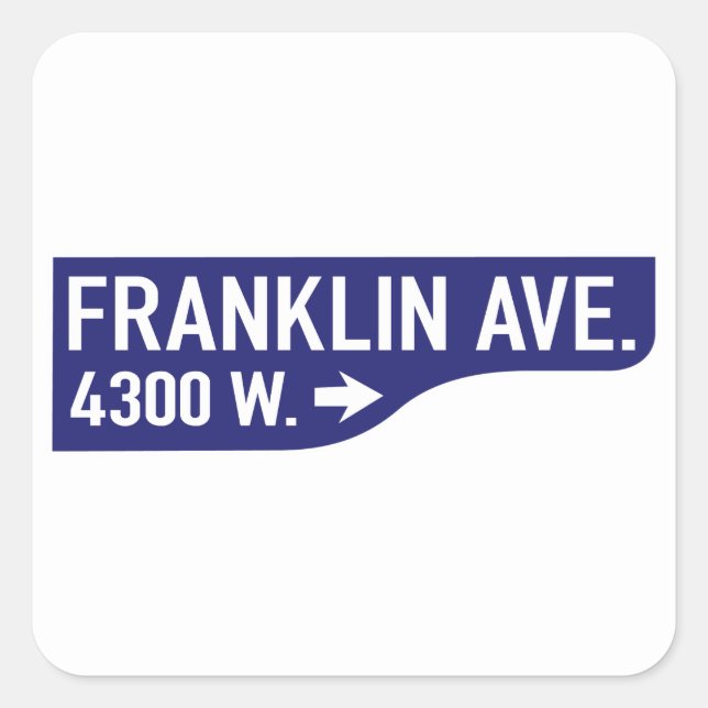 Sticker Carré Symbole de rue Franklin Avenue, Los Angeles, CA (Devant)