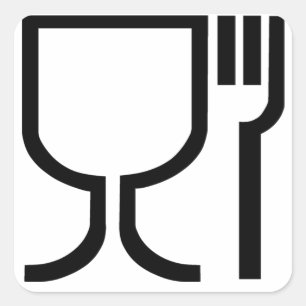 Sticker Carré Symbole de salubrité des aliments