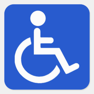 Sticker Carré Symbole désactivé bleu
