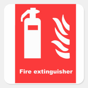 Sticker Carré Symbole d'extinction d'incendie