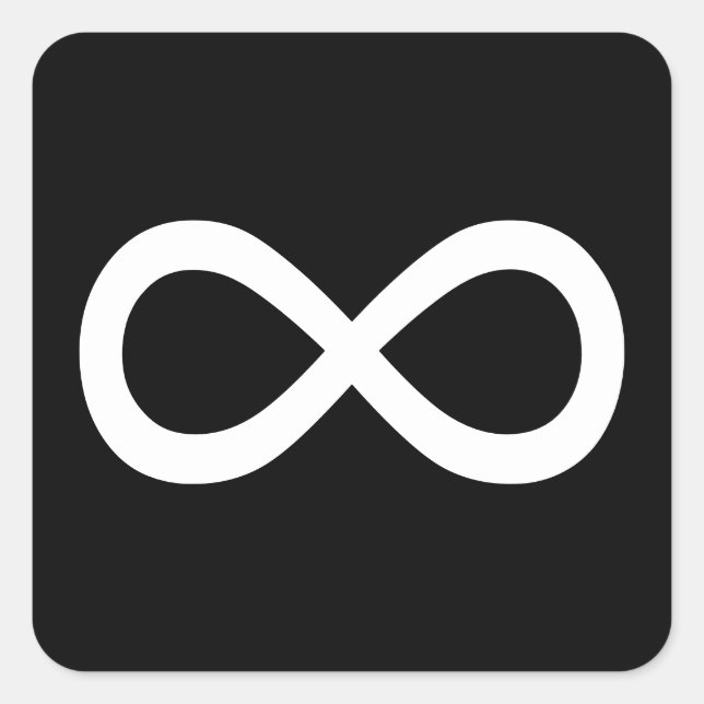 Sticker Carré Symbole d'infini blanc (Devant)