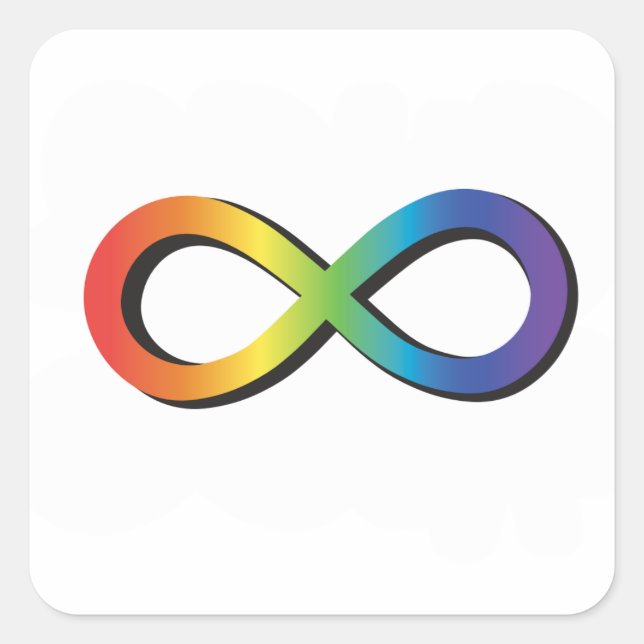 Sticker Carré Symbole d'infini de sensibilisation sur l'autisme (Devant)