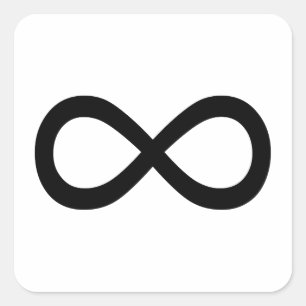 Sticker Carré Symbole d'infini noir