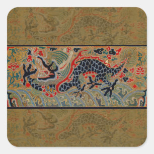 Sticker Carré Symbole dragon chinois Antique asiatique