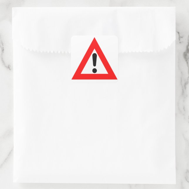 Sticker Carré Symbole du triangle d'attention (Sac)