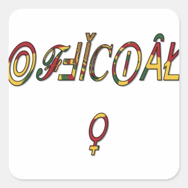 Sticker Carré Symbole féminin inversé "OFFICIAL" Imprimer (Devant)