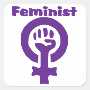 Sticker Carré Symbole féministe en violet