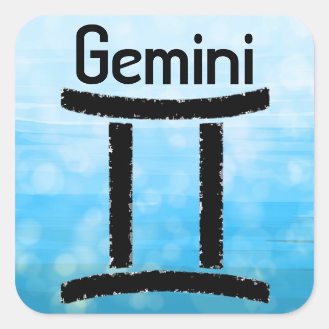 Sticker Carré SYMBOLE GEMini SYMBOLE Zodiaque Horoscope (Devant)