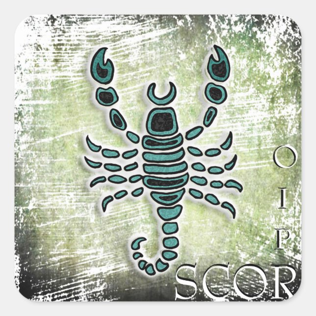 Sticker Carré SYMBOLE Horoscope Scorpio (Devant)