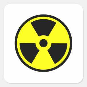 Sticker Carré Symbole jaune et noir radioactif