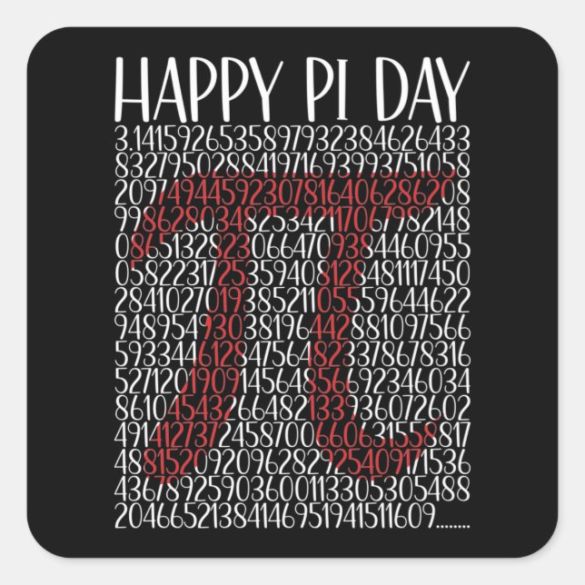 Sticker Carré SYMBOLE Joyeux Pi Day 3.14 (Devant)