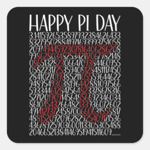 Sticker Carré SYMBOLE Joyeux Pi Day 3.14