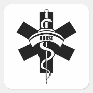 Sticker Carré Symbole Médicale des infirmières et infirmiers de 
