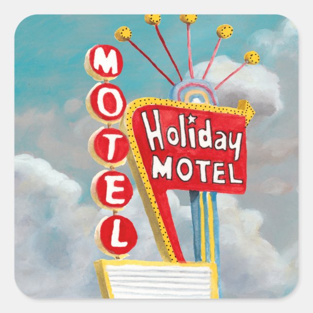 Sticker Carré Symbole motel de vacances (Devant)