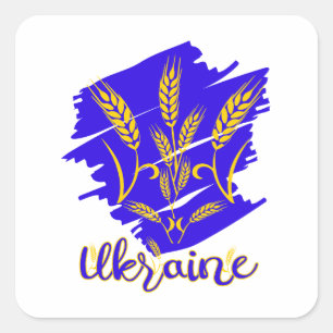 Sticker Carré Symbole national ukrainien tryzub fait d'oreille d