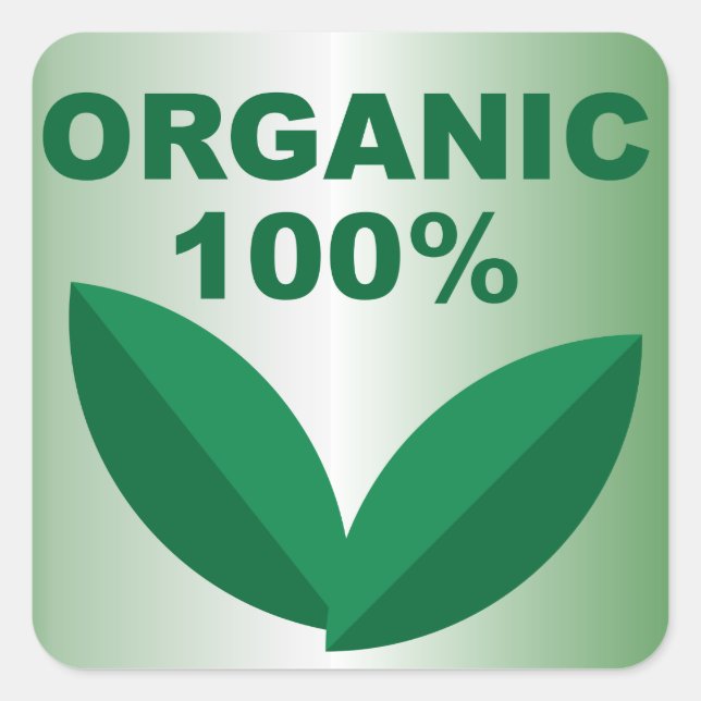 Sticker Carré Symbole organique | Panneau biologique | Aliments  (Devant)
