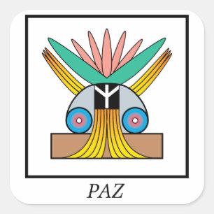 Sticker Carré Symbole Paz (Paix). Symbole de Plejaren pour la pa