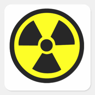 Sticker Carré Symbole radioactif