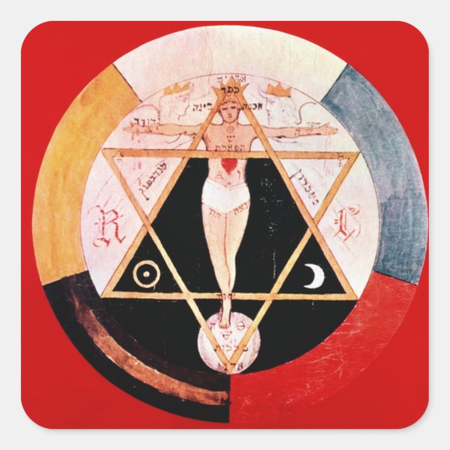 Sticker Carré Symbole rosicrucien de l'Ordre Hermétique (Devant)