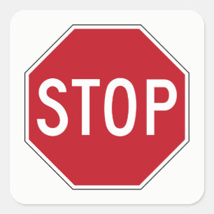 Sticker Carré Symbole rouge classique USA Stop Trafic/Stickers R
