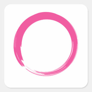 Sticker Carré Symbole zen rose / Cercle Enso