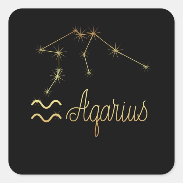 Sticker Carré SYMBOLE Zodiaque Aquarius (Devant)