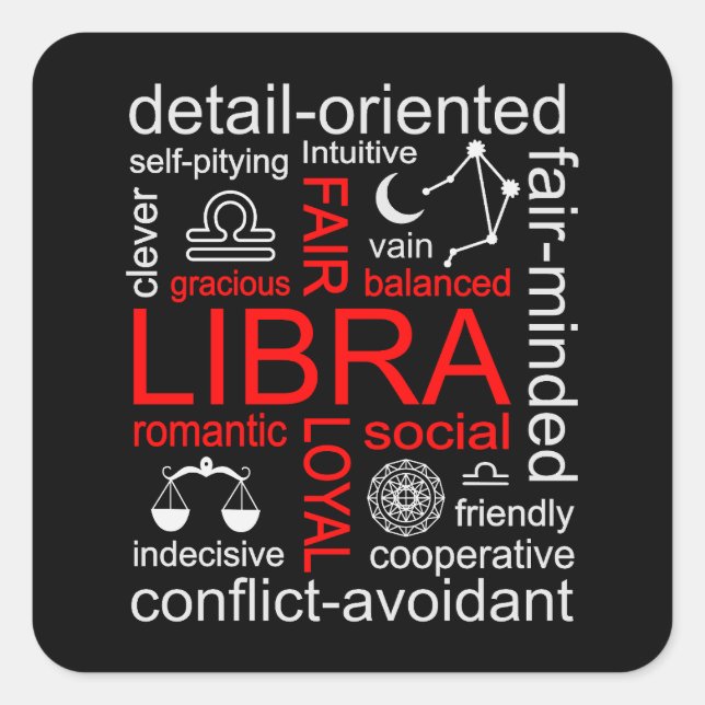 Sticker Carré SYMBOLE Zodiaque Libra (Devant)