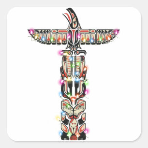 Sticker Carré Symbolisme des Thunderbird Haida Nation autochtone