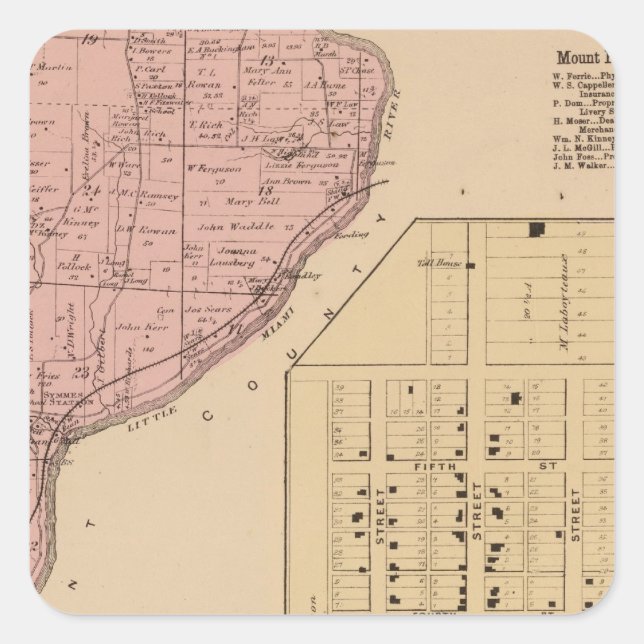 Sticker Carré Symmes Mt Pleasant, Ohio (Devant)