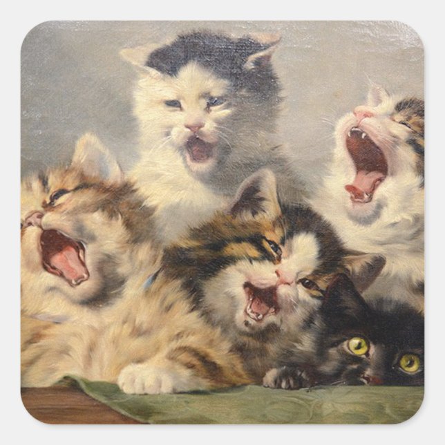 Sticker Carré Symphonie de chatons par Julius Adam II (Devant)