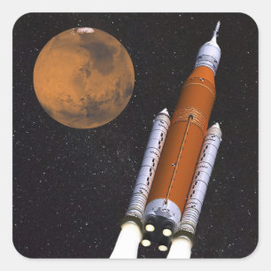 Sticker Carré Système de lancement spatial SLS de la NASA