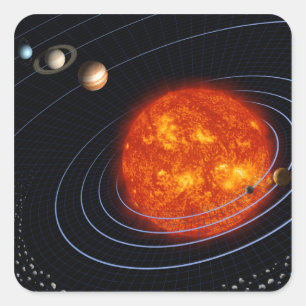 Sticker Carré Système solaire 8