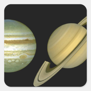 Sticker Carré Système solaire ~ Vue longue