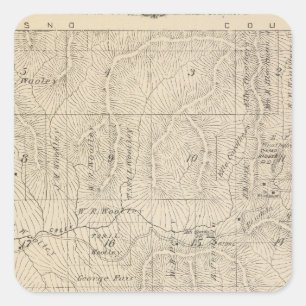 Sticker Carré T15S R27E Tulare Comté Plan de section