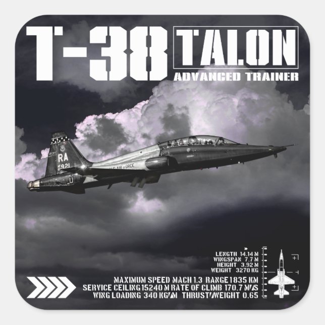 Sticker Carré T-38 Talon (Devant)