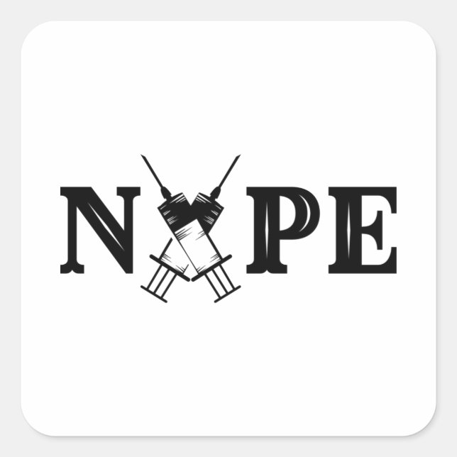 Sticker Carré T-shirt anti-vaccin (Devant)