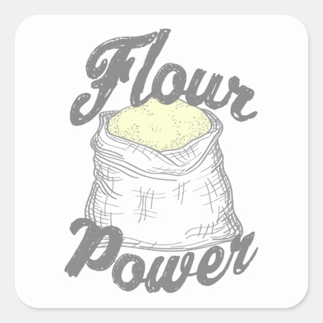 Sticker Carré T-shirt Flour Power (Devant)