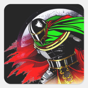 Sticker Carré T-Shirt Vibrant Knight Oreiller Jeté Dessus de Ver