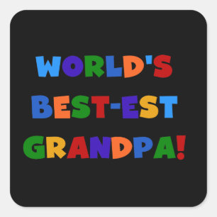 Sticker Carré T-shirts du meilleur grand-père du monde aux coule