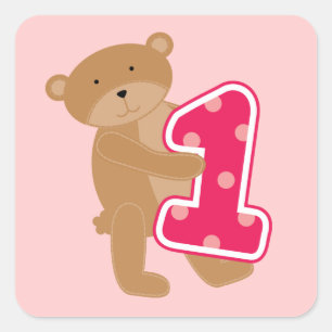 Sticker Carré T-shirts et cadeaux 1er anniversaire