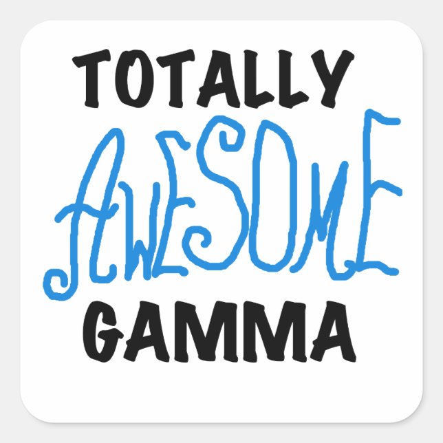 Sticker Carré T-shirts et cadeaux bleus gamma totalement (Devant)