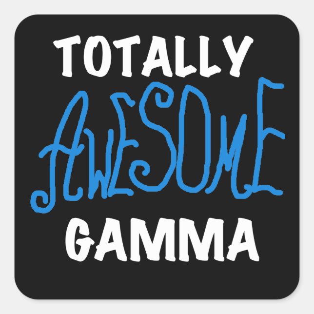 Sticker Carré T-shirts et cadeaux bleus gamma totalement (Devant)